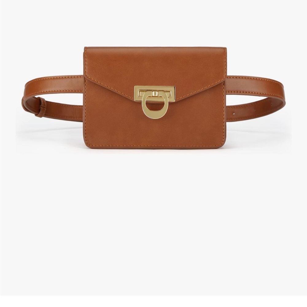 Elegant Brown Leather Belt Bag